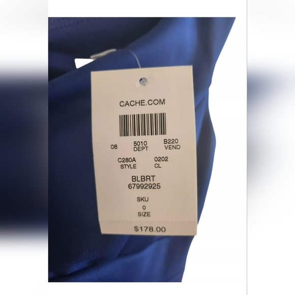 Cache Dress Royal Blue Slinky Cocktail Size 0 - Picture 4 of 4